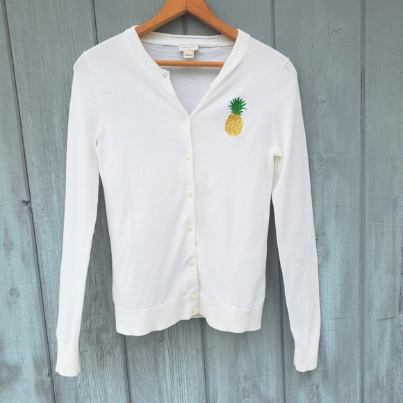 J. Crew Pineapple The Caryn Cardigan Size XXS - Picture 3 of 8